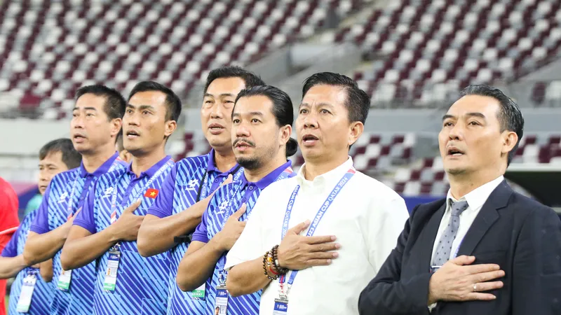 HLV Hoàng Anh Tuấn cùng các cộng sự tại VCK U23 châu Á 2024 vừa qua