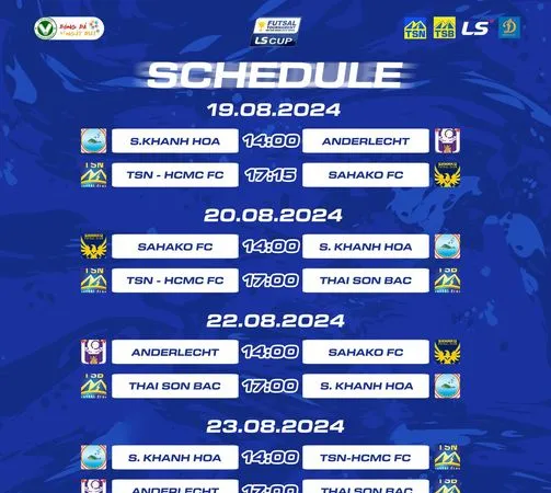 Lịch thi đấu giải futsal quốc tế TPHCM - LS Cup 2024