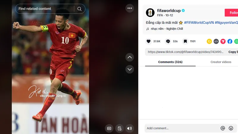 FIFA khen ngợi tiền đạo Nguyễn Văn Quyết