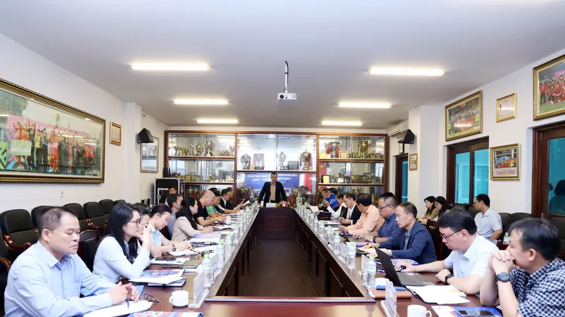 Ông Trần Quốc Tuấn, chủ tịch VFF phát biểu tại Hội nghị