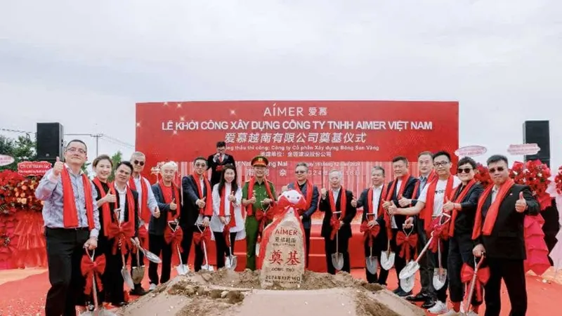 Lễ khởi công dự án ông ty TNHH Aimer Việt Nam vào sáng 16-12