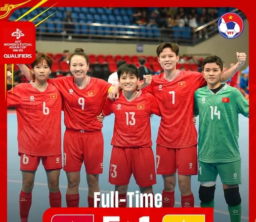 Phương Anh tỏa sáng giúp ĐT futsal nữ Việt Nam thắng đậm đội chủ nhà Myanmar