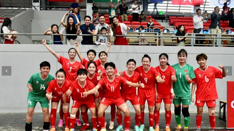 Đội tuyển futsal nữ Việt Nam dẫn đầu bảng D. Ảnh: AFC