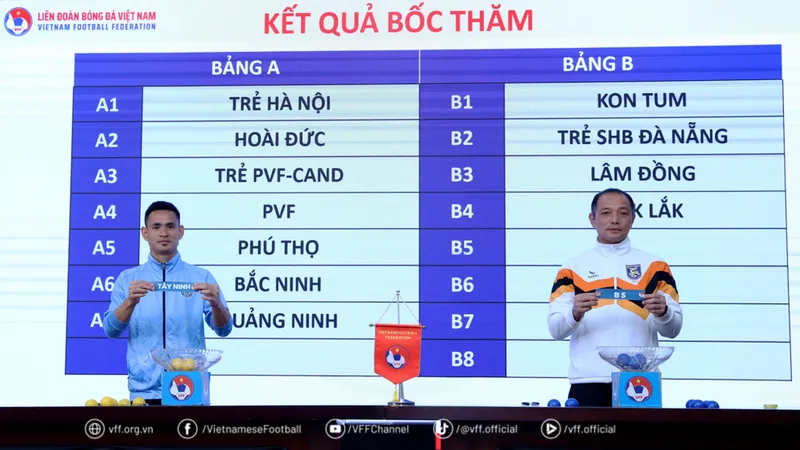 Đại diện các đội tại buổi bốc thăm ngày 17-3