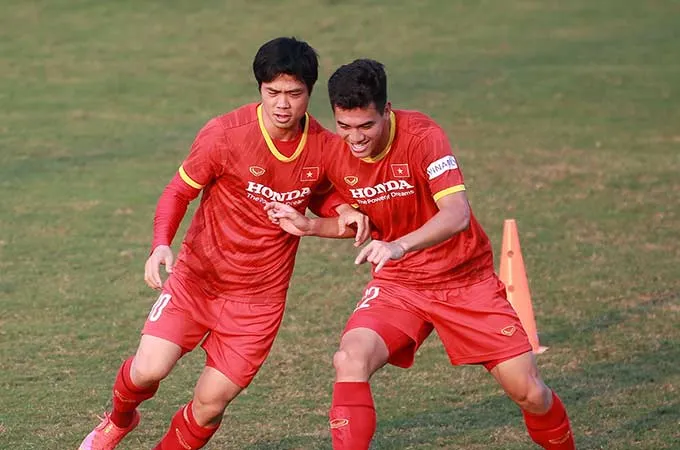 Nhiều kỳ vọng cho màn tái hợp giữa Tiến Linh và Công Phượng ở đợt tập trung lần này của ĐT Việt Nam. Ảnh: VFF
