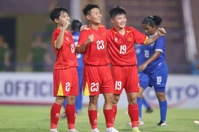 Đội tuyển nữ Việt Nam khởi đầu thuận lợi ở bảng E vòng loại bóng đá nữ châu Á 2026. Ảnh: MINH TUẤN