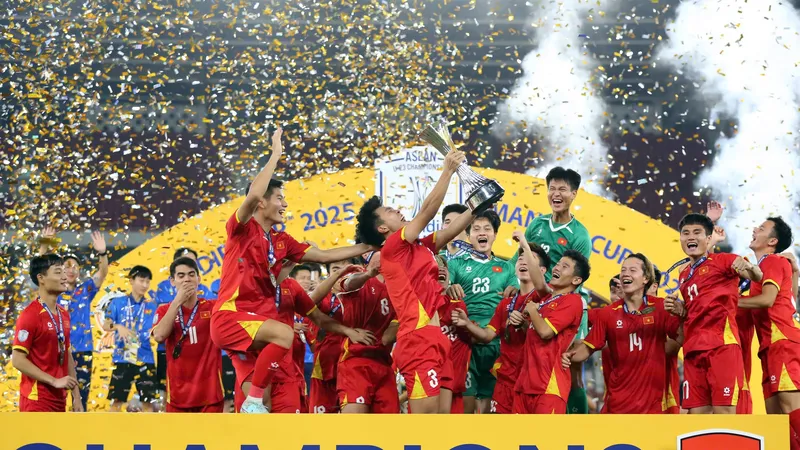Đội tuyển U23 Việt Nam trong niềm vui vô địch U23 Đông Nam Á 2025.