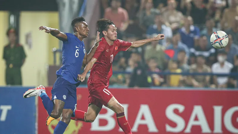 U22 Singapore (áo xanh) không đạt thành tích tốt trong thời gian qua