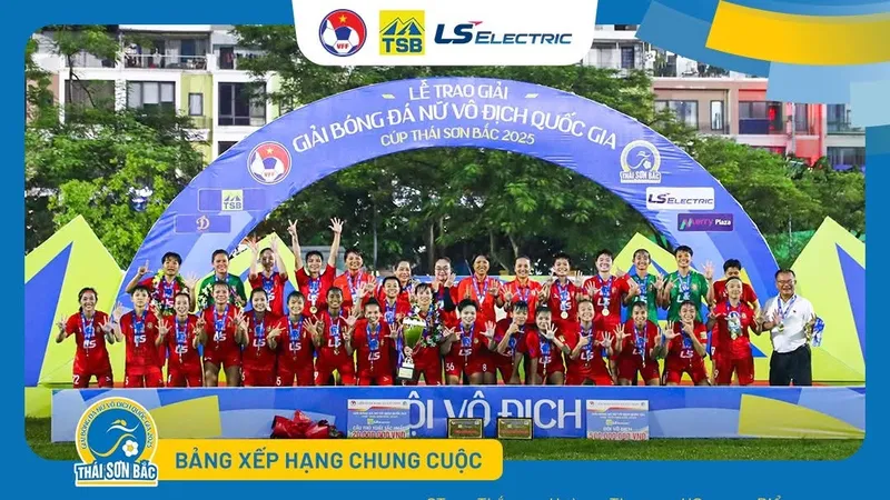 Bảng xếp hạng chung cuộc giải bóng đá nữ VĐQG 2025