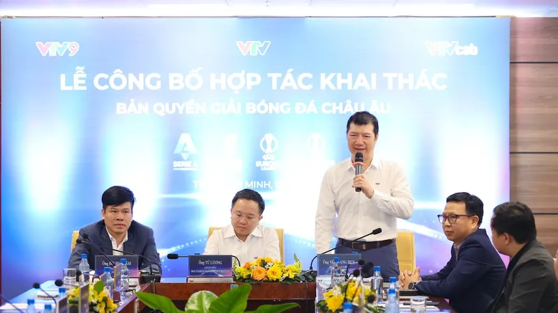 Ông Vũ Quang Huy, Phó Tổng giám đốc VTVcab phát biểu tại lễ công bố thỏa thuận hợp tác.