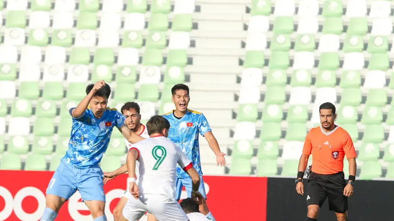 U23 Việt Nam trong trận giao hữu với U23 Syria trước thềm VCK U23 châu Á 2026.