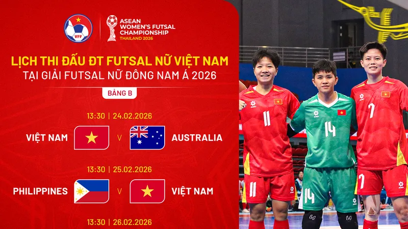 Lịch thi đấu giải futsal nữ Đông Nam Á 2026