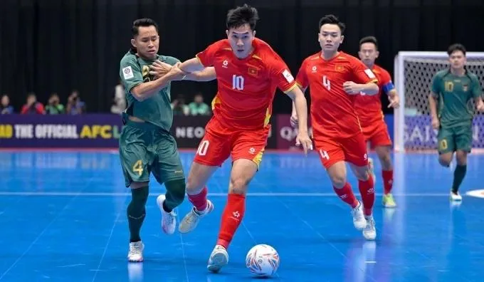 Đội tuyển futsal Việt Nam tụt hai bậc trên bảng xếp hạng FIFA tháng 5-2026. ẢNH: AFC 
