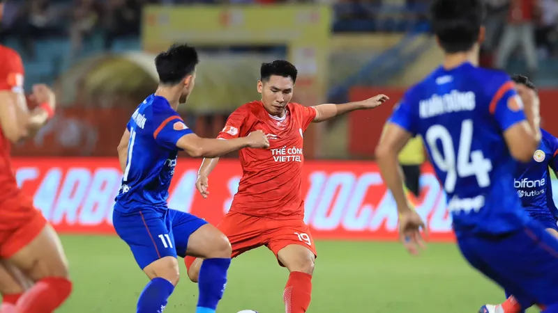 Xuân Tiến, tác giả bàn gỡ hòa cho đội chủ nhà vào cuối trận. Ảnh: MINH HOÀNG
