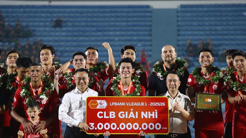 Thể Công Viettel kịp giành ngôi Á quân ở vòng đấu cuối. Ảnh: MINH HOÀNG