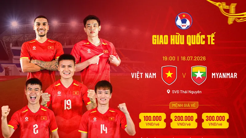 Mở bán vé trận đấu quốc tế đầu tiên trên sân Thái Nguyên