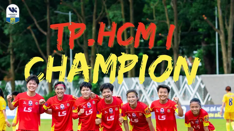 CLB nữ TPHCM I lần thứ 8 liên tiếp giành ngôi vô địch quốc gia. Ảnh: HCMCW FC