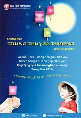 Chung tay cùng SCB mang “Trung thu yêu thương” đến trẻ em nghèo