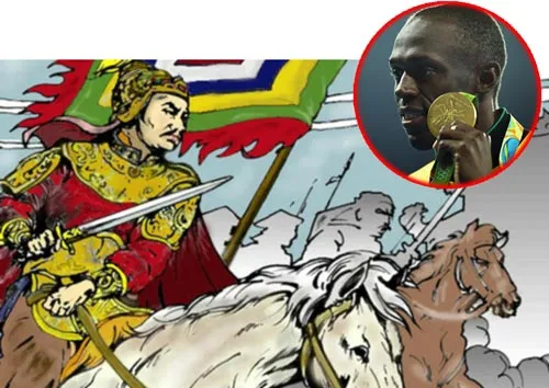 Usain Bolt chạy và Nguyễn Huệ hành quân
