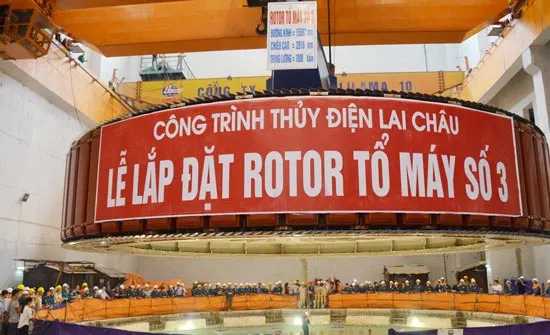 Tổ máy số 3 Nhà máy Thủy điện Lai Châu hòa lưới điện Quốc gia