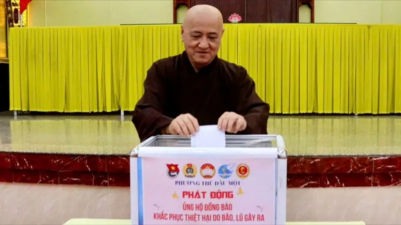 Vận động các tự viện và phật tử hỗ trợ đồng bào bị lũ lụt
