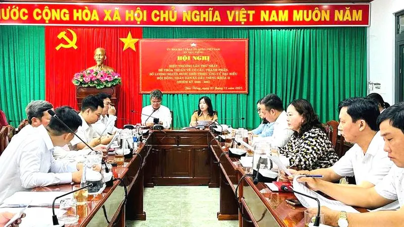 Quang cảnh hội nghị hiệp thương lần thứ nhất tại xã Dầu Tiếng