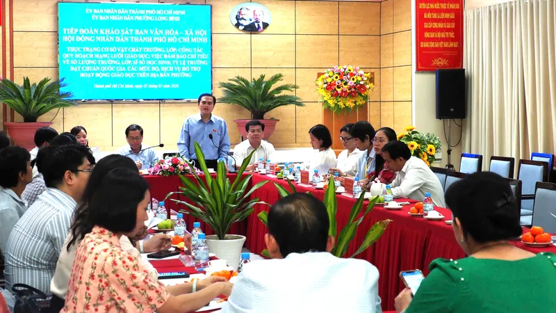 Ban Văn hóa - Xã hội (HĐND TPHCM) làm việc với UBND phường Long Bình về quy hoạch mạng lưới giáo dục
