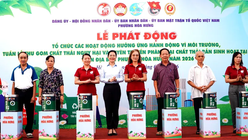 Phường Hòa Hưng phát động Tuần lễ thu gom chất thải nguy hại 