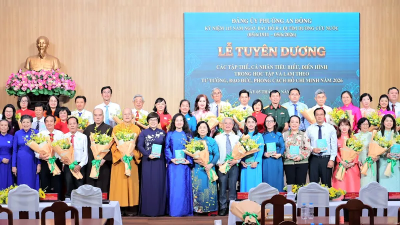 Phường An Đông tuyên dương 93 tập thể, cá nhân trong học tập và làm theo tư tưởng, đạo đức, phong cách Hồ Chí Minh năm 2026