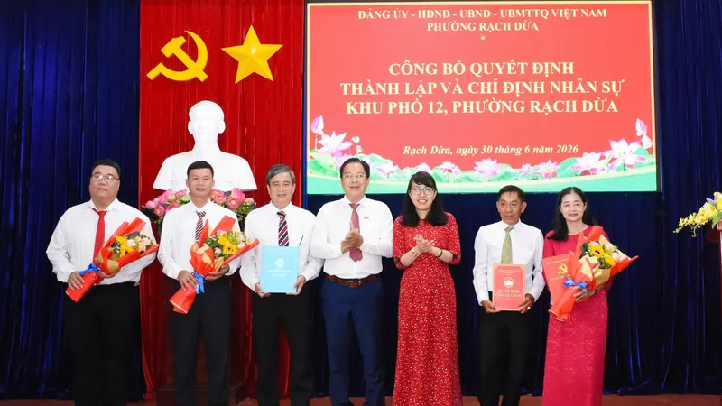 Phường Rạch Dừa thành lập 16 chi bộ khu phố mới