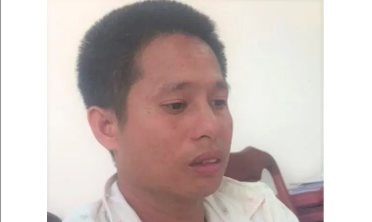 Đối tượng Hùng tại cơ quan công an