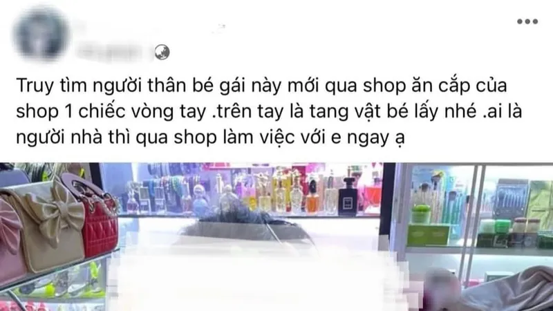 Bé 5 tuổi bị bêu xấu trên mạng xã hội vì trộm vòng tay giá 10.000 đồng
