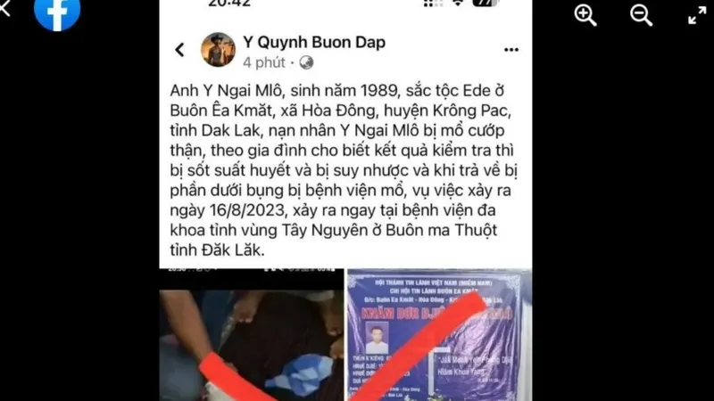Thông tin bệnh nhân bị mổ lấy thận ở Đắk Lắk là sai sự thật