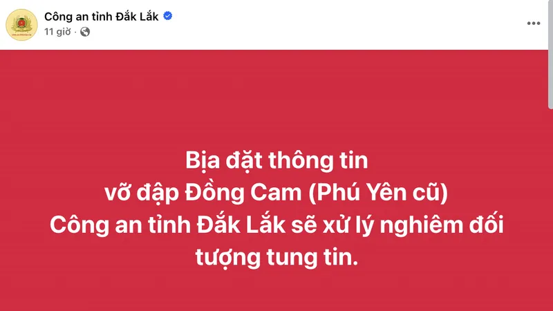 Sẽ xử lý nghiêm những thông tin sai sự thật về mưa lũ ở Đắk Lắk