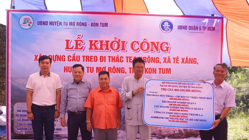 Khởi công xây dựng 2 cây cầu nghĩa tình giúp đồng bào Xơ Đăng