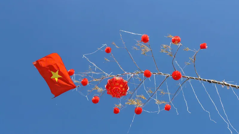 Gia Lai: Người dân dựng cây nêu sặc sỡ đón tết