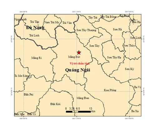 Quảng Ngãi: 3 trận động đất diễn ra trong 1 ngày