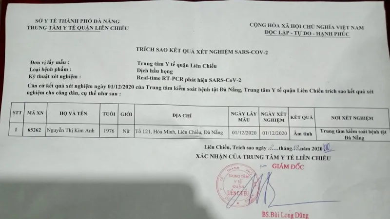 Phiếu xét nghiệm kết quả dương tính với SARS-CoV-2 đang lan truyền trên mạng là giả mạo