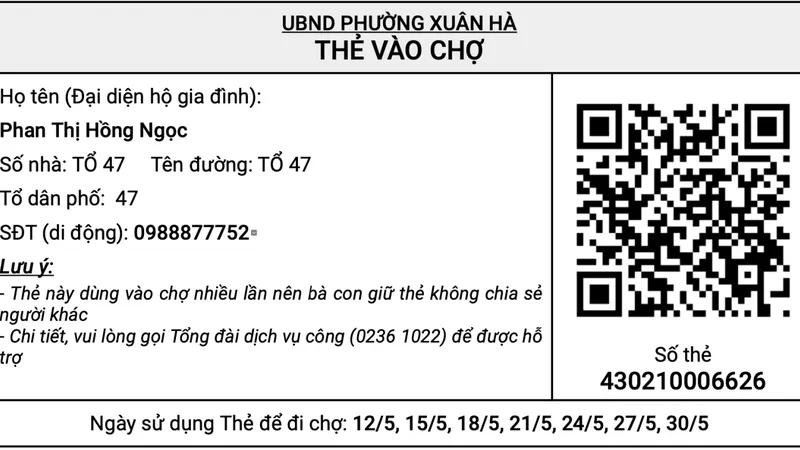 Đà Nẵng thí điểm ứng dụng thẻ vào chợ QR-Code từ ngày 24-5 tại 5 phường
