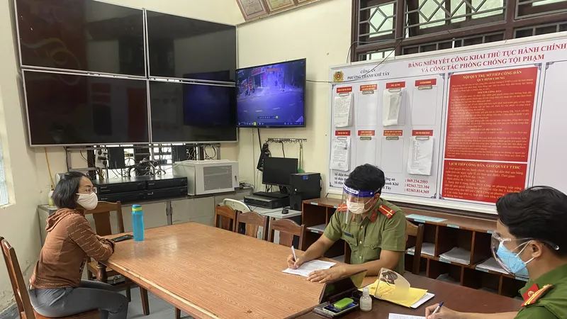 Công an quận Thanh Khê làm việc với bà Lê Thị Kim Mai