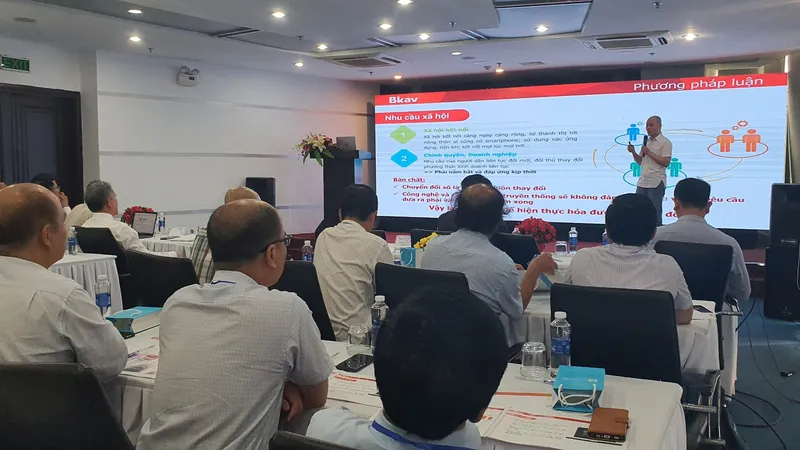 Đại diện tập đoàn công nghệ Bkav phát biểu