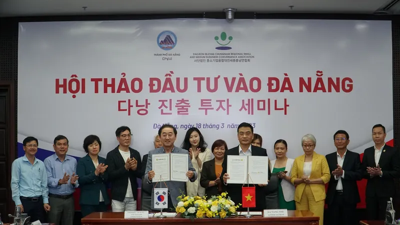 Hiệp hội Doanh nghiệp nhỏ và vừa khu vực Daejeon - Sejong - Chungnam (Hàn Quốc) ký kết hợp tác với Hiệp hội Doanh nghiệp nhỏ và vừa Đà Nẵng
