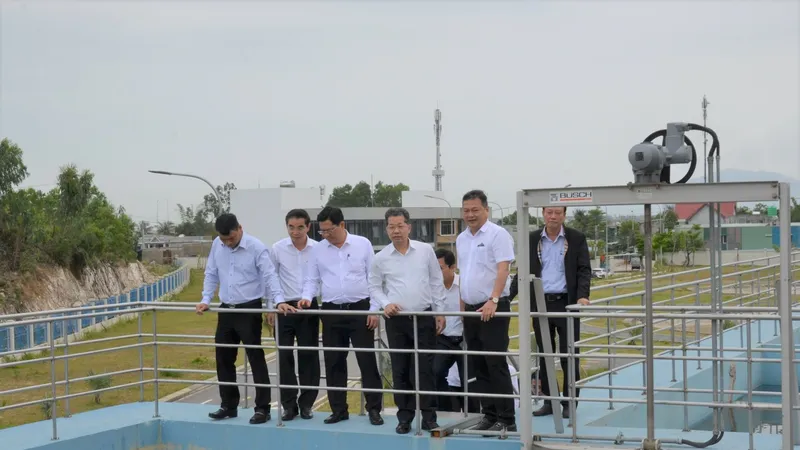 Lãnh đạo Thành ủy, HĐND, UBND TP Đà Nẵng kiểm tra tiến độ Nhà máy nước Hòa Liên (xã Hòa Liên, huyện Hòa Vang, TP Đà Nẵng) vừa qua
