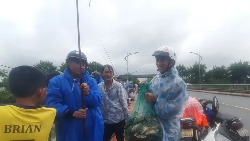 Cá bắt được là cá nước ngọt như rô phi, cá diêu hồng. Ảnh: XUÂN QUỲNH