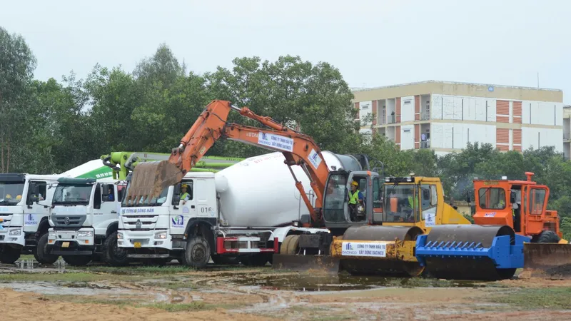 Công trình được thực hiện tại Khu Quy hoạch xây dựng Làng Đại học Đà Nẵng (phường Hòa Quý, quận Ngũ Hành Sơn, TP Đà Nẵng). Ảnh: XUÂN QUỲNH