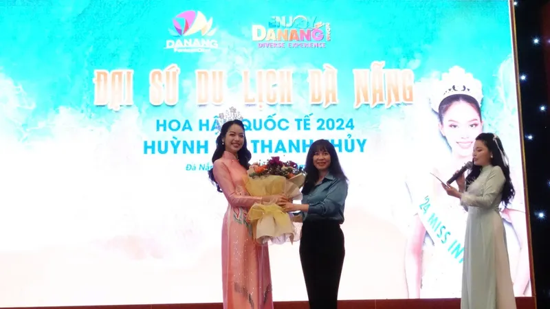 Hoa hậu Quốc tế 2024 Huỳnh Thị Thanh Thủy chính thức đảm nhận vai trò là Đại sứ du lịch Đà Nẵng. Ảnh: XUÂN QUỲNH