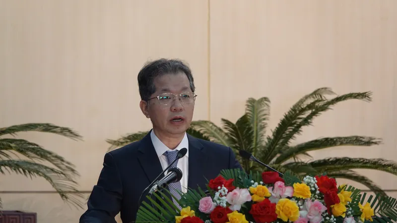 Ông Nguyễn Văn Quảng, Bí thư Thành ủy Đà Nẵng phát biểu. Ảnh: XUÂN QUỲNH