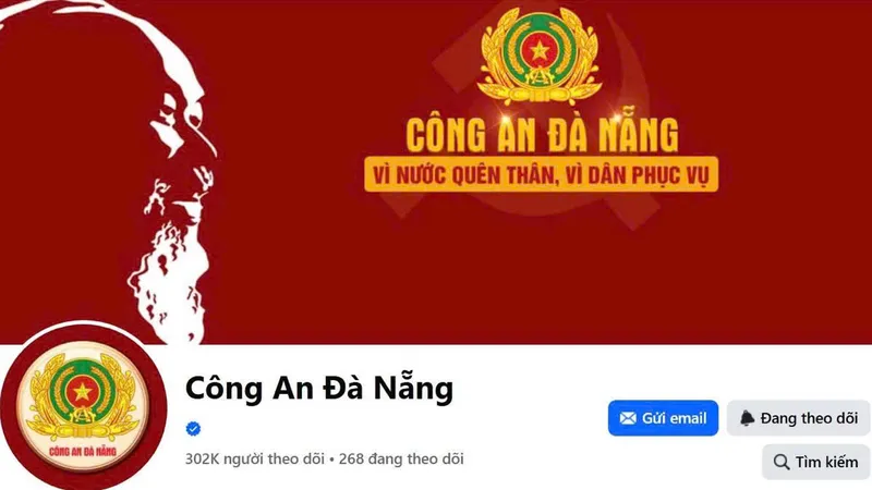 Giao diện fanpage Công an Đà Nẵng thu hút hàng trăm nghìn lượt theo dõi 