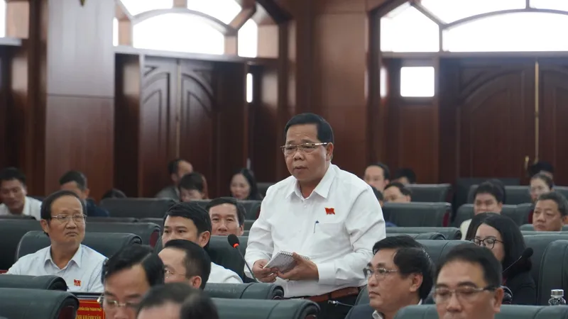 Ông Bling Mia, đại biểu HĐND TP Đà Nẵng, phát biểu tại phần thảo luận trong kỳ họp thứ 5. Ảnh: XUÂN QUỲNH