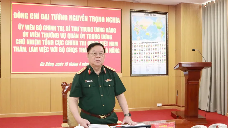Đại tướng Nguyễn Trọng Nghĩa phát biểu tại buổi làm việc